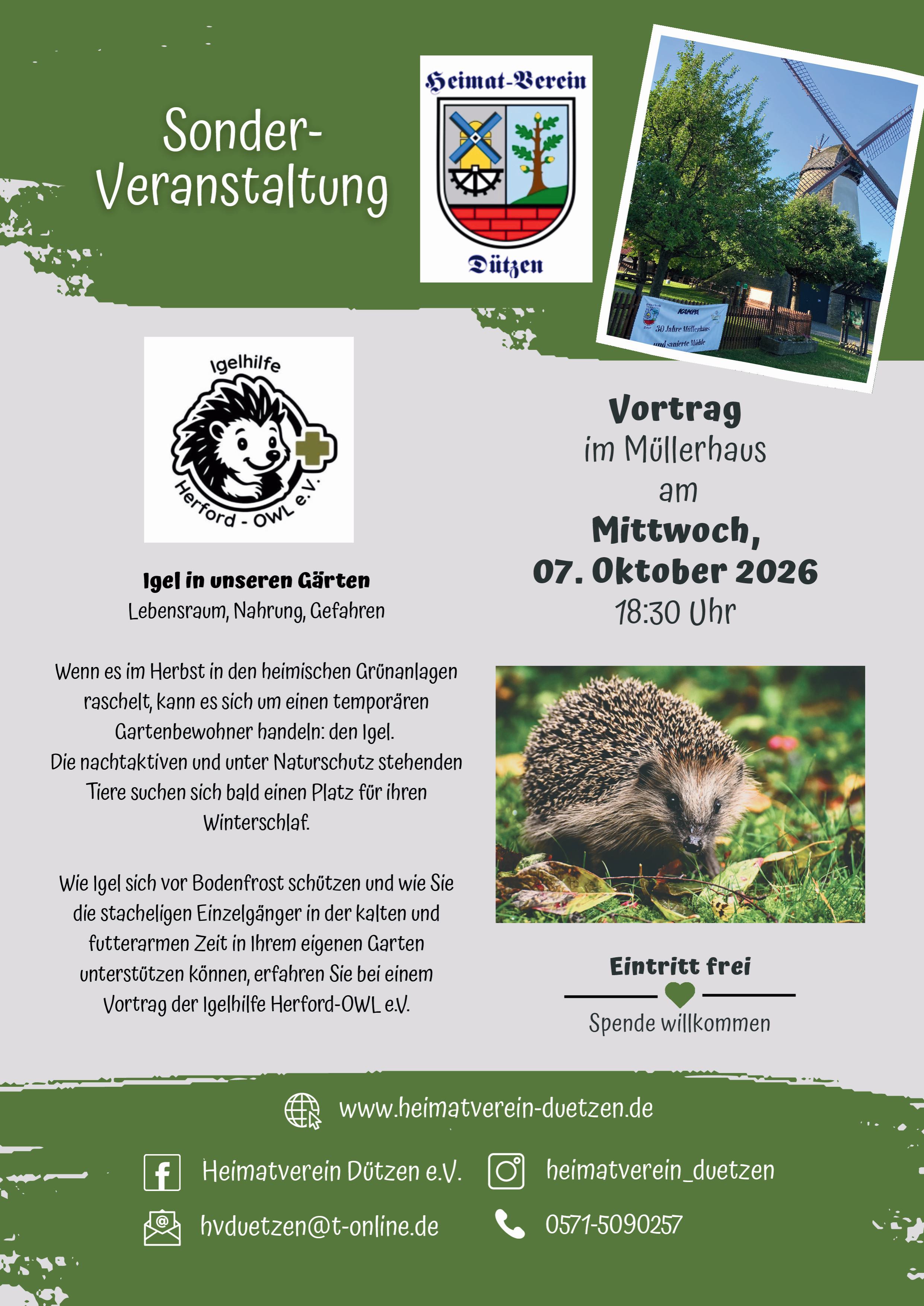 Flyer A4 Igel Vortrag 2026