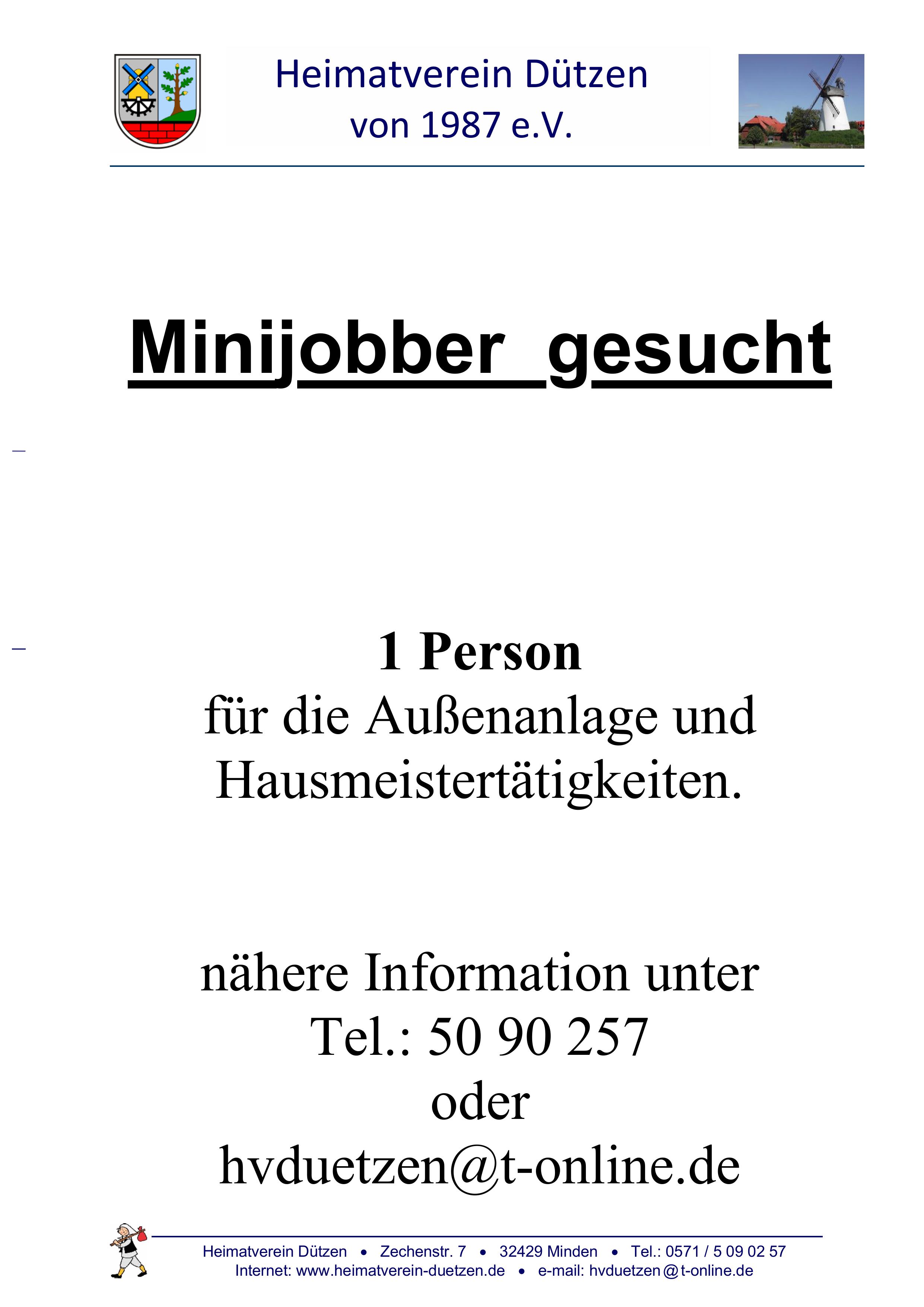 Minijobber gesucht Außenanlage